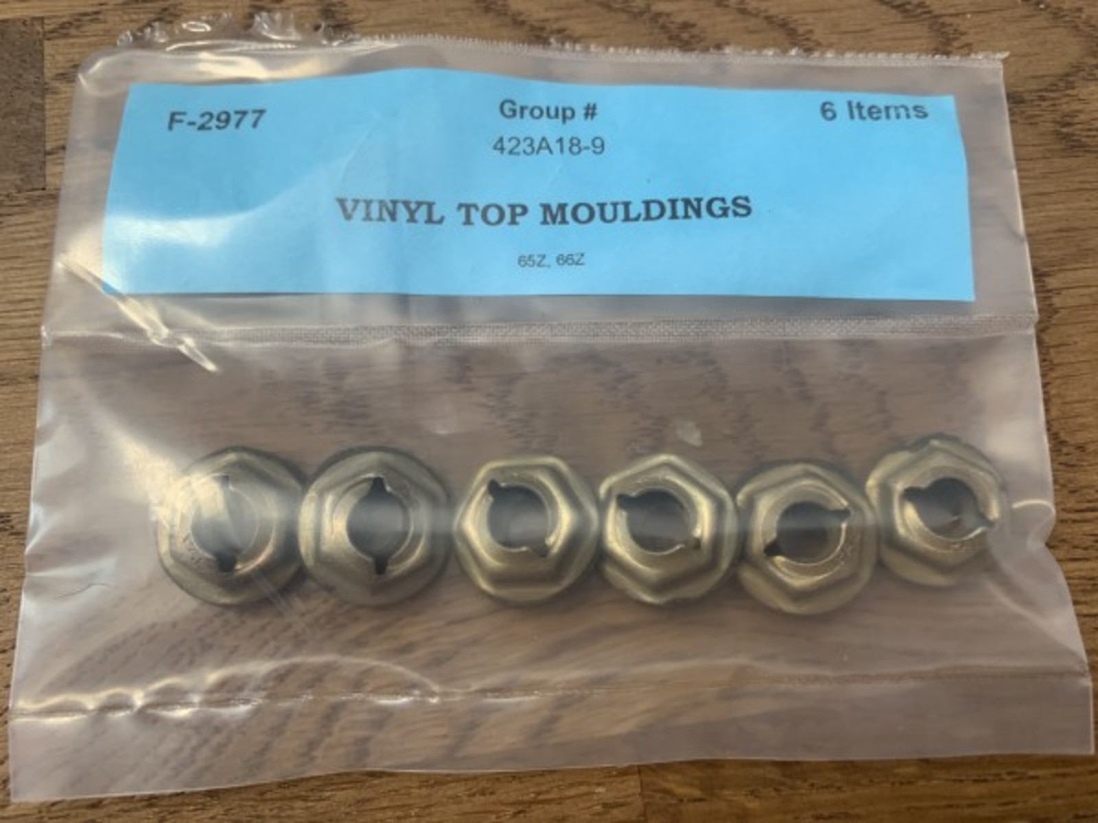 65-66 Vinyl Top Molding Nuts