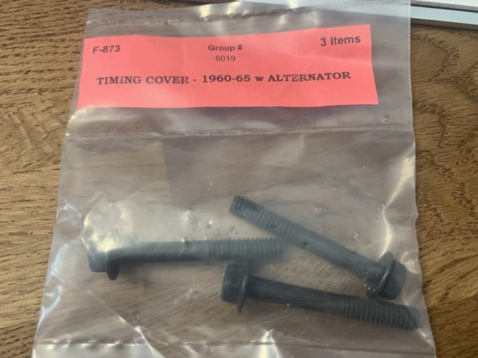60-65 Timing Cover Bolts W/Alt