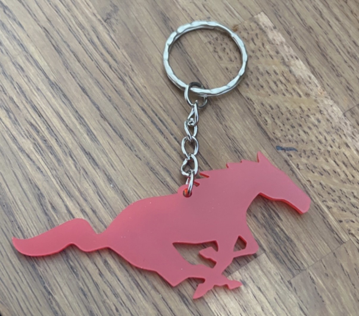 Mustang Horse Keyring Red