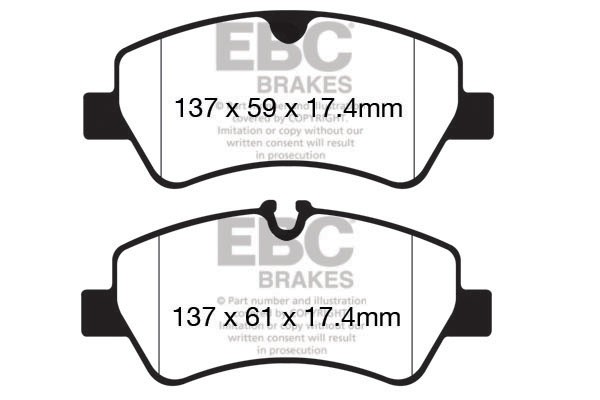 16-22 T Custom EBC R BRAKE Pads STD