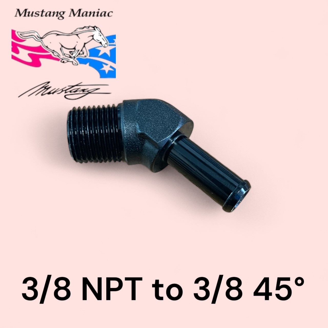 3/8 NPT TO 3/8 BARB 45° BLACK