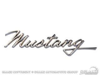 68 Mustang Script Fender Emblem