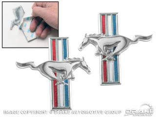 64-68 Running Horse Emblem Stick-On Pair