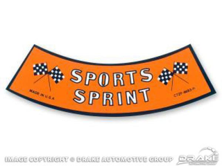 67-68 Air Cleaner Decal Sports