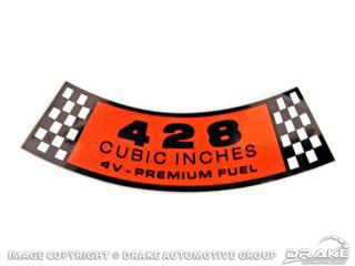 68 Air Cleaner Decal 428-4V
