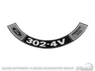 70-71 Air Cleaner Decal 302-4V