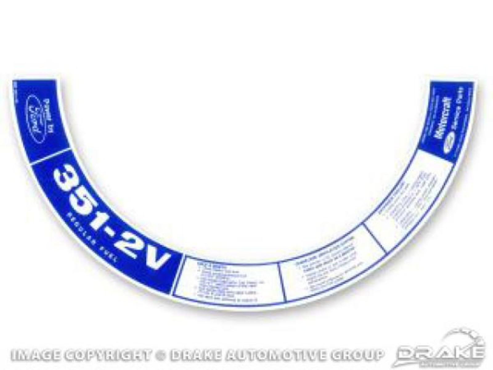 72-73 Air Cleaner Decal 351 2V