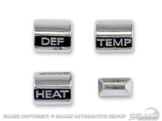 67-68 Heater control knob set (CHROME)