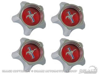 67 Styled Steel Hubcaps Red Set