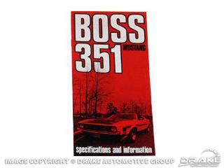 71 Boss 351 Owners Manual