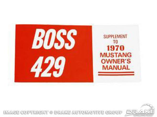 70 Boss 429 Owners Manual