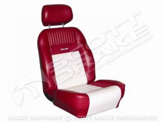 66 Coupe Pony Sport Seat (D/RED/WHITE)