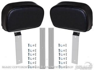 64-67 Standard Headrests, (Black Pair)