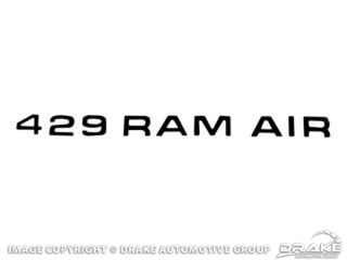 71 429 Ram Air Scoop Decal Black