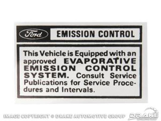 69-70 Boss 302 Emission Decal (Manual)