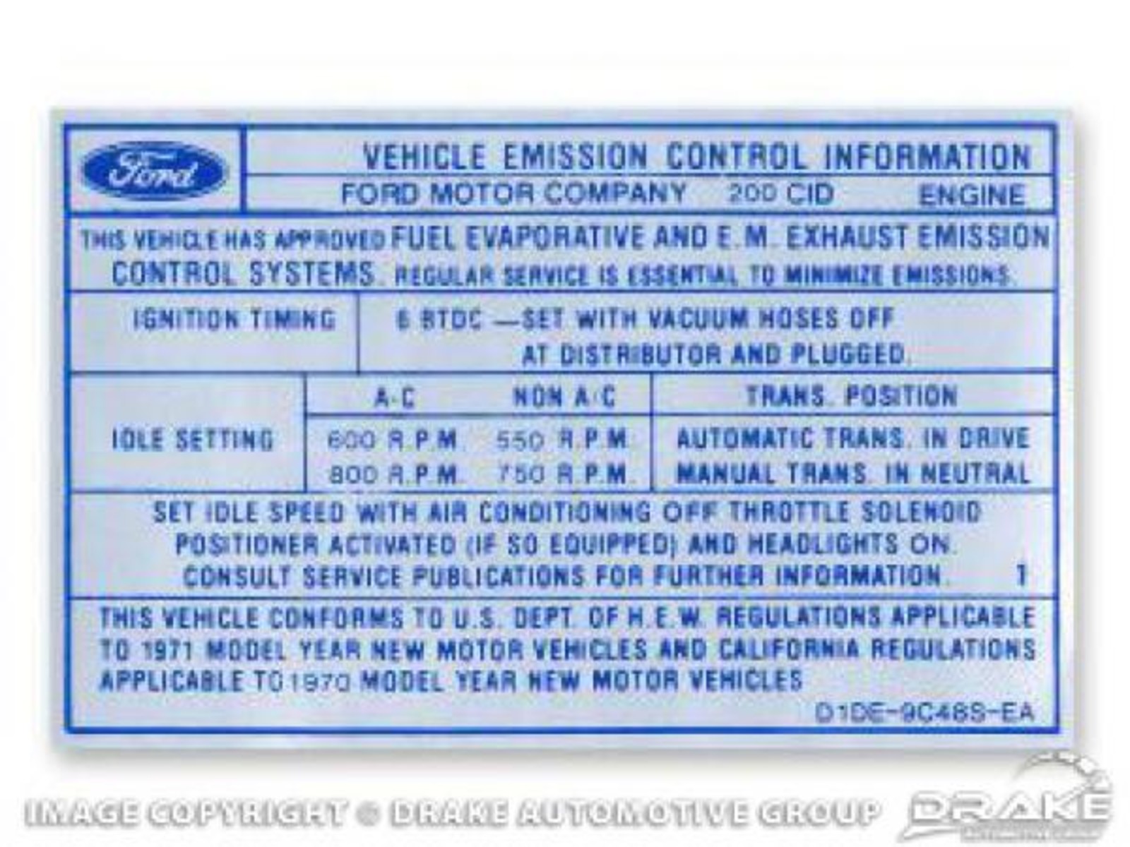 429 4V CJ Auto/Manual Trans Decal