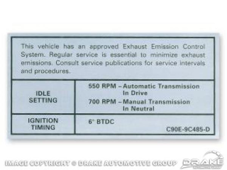 69 GT Trans Emission Decal 390