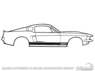 66-8 Shelby GT350 Stripe Kit- Blue
