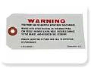 65 Disc Brake Warning Tag
