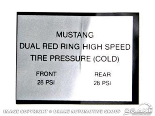 64-66 Red Ring Tire Pressure Decal