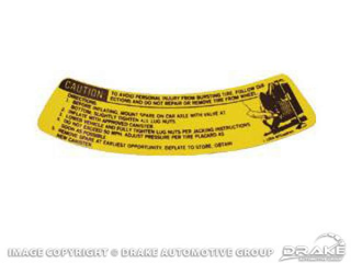 68-70 Space Saver Instruction Decal
