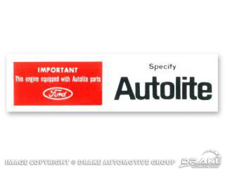 68-75 Air Cleaner Decal Autolite