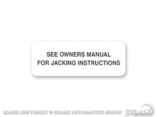 64-78 Jacking Instructions Decal