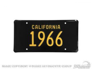66 California License Plate