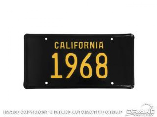 68 California License Plate