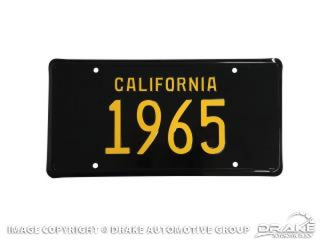 65 California License Plate