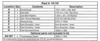 67-69 Camshaft Hardware Kit 360/390